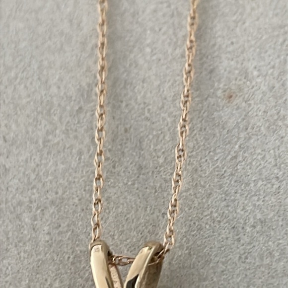 New! Amethyst & Diamond Open Heart Gold Necklace - Picture 7 of 9